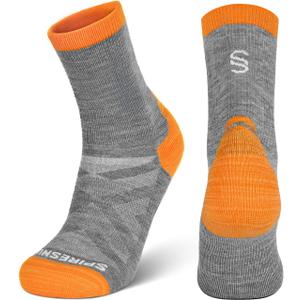 19.42 Micron Merino Wool Hiking Socks Men Women, Anti-Blister Moisture Wicking Breathable Seamless Toe Crew Socks