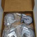 HOLKIE Stem Caster Wheels 3 inch Locking Casters Set of 4, 7/16-Inch Stem Diameter Swivel Castor Heavy Duty TPR Rubber Replacement Castors for Cart, Stool, Mop Bucket, Grill, Shop Vac