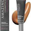 AmazingCosmetics Amazing Concealer, full coverage long wear concealer for undereye dark circles, acne, blemishes and spots, color correcting shades, melts into skin for most natural finish 0.2 oz