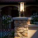 Outdoor Post Lights, Waterproof Aluminum Pillar Light with Warm LED Bulb, L6.7" x W6.7" x H17"