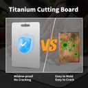 Titanium Cutting Board, Titanium Cutting Boards for Kitchen Double-Sided Stainless Steel Cutting Board Durable Non Toxic Food-Grade Chopping Board for Meat Vegetable Fruit(12"L x 8"W)