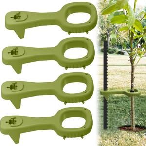 Tree Supports Young Trees, 4 PCS Tree Holder Stabilizer Support Trees Straightening Kit for Leaning Tree, Greater Stability Can Withstand Severe WeatherUnincluded T-Posts