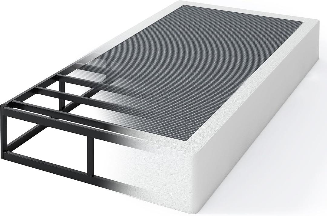 QEROMY 9 Inch High Profile Box Spring, Sturdy Metal Frame Mattress Foundation, Easy Assembly, Quiet & Noise-Free, Twin Size