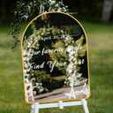 Colingmill 24 x 18 Inch DIY Wedding Seating Chart Mirror with Mirror Decal Sticker Wedding Reception Display Chart Board Our Favorite People Find Your Seat Date Signs for Marriage Decor(Gold), 26.6"L x 20.7"W