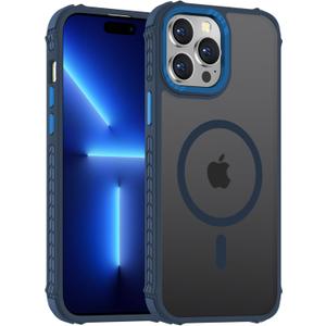 DEERLAMN Strong Magnetic Case for iPhone 14 Pro 6.1-Inch,[Compatible with Magsafe][Military Grade Drop Protection] Translucent Matte Shockproof Protective Phone Cover-Frosted Blue