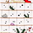 Christmas Advent Calendars with 24 Pockets Countdown Calendar DIY Xmas Reusable Canvas Wall Hanging Bag for Home Holiday Decorations