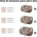 INVENHO Small Dog Bed Rectangle Washable Orthopedic Soft Calming Sleeping Durable Pet Cuddler with Anti-Slip Bottom Size: S(20"x 19"x 6")