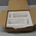 22oz Glass Tumblers with Glass Lids and Straws - Stylish Vintage Ribbed Design for Iced Coffee, Juice, Smoothies, Milkshakes, Cold Beverages & Whiskey Cocktail Beer (2pack-22OZ-Glass lid)