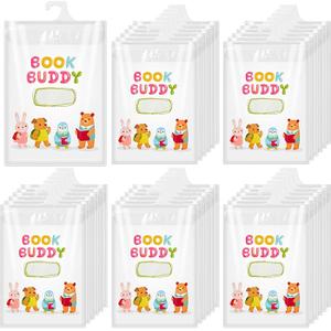 Snapklik 30 Pcs Kids Book Bags Hanging Storage Plastic Bags 13.8 X9.8 Inches Large Hook Take Home Totes Back To School Gifts For Student Classroom Organizer
