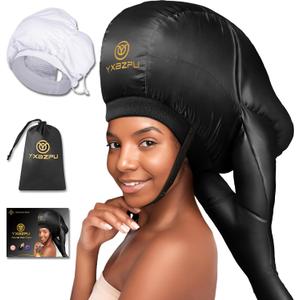 Bonnet Hair Dryer,Hooded Dryer Attachment,Hair Dryer Hooded Diffuser Cap for Curly,Speeds Up Drying Time,Safety Deep Conditioning,Styling,Curling at Home(Black)