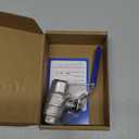 1/2"304 Stainless Steel Full Port Ball Valve,NPT Female x Female Thread,1000 WOG,with Blue Vinyl Handle, Heavy Duty Shut Off Valve 1/2 inch for Water, Oil, and Gas with Locking Device