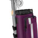 FINPAC Cup Holder for Bike, Universal Water Bottle Holder with Phone Pockets for Stroller Walker Golf Cart Rollator and Scooter, Outdoor, Biking - Purple