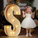 Mixifox 3FT Marquee Letters S, Large Light Up Letters 3 Feet Tall with Lights, Big Letter for Wedding, Engagement, Graduation, Birthday Party Decorations, Pre-Cut Foam Board Kit