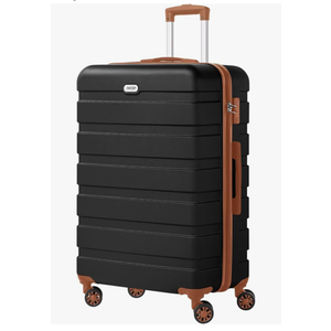 AnyZip Luggage PC ABS Hardside Lightweight Suitcase with 4 Universal Wheels TSA Lock Checked-Large 28 Inch Black Brown