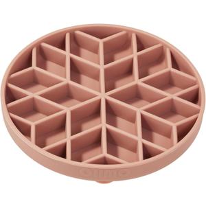 OHMO Slow Feeder Dog& Cat Bowl, Silicone Puppy Cat Food Bowl with Anti-Slip Suction Cup Slow Down Small Dogs Eating, Anti Choking (S-Diamond, Coral)