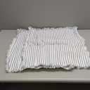 ZWJD Throw Pillow Covers 20x20 Set of 2 Striped Pillow Covers with Fringe Chic Cotton Decorative Pillows Square Cushion Covers for Sofa Couch Bed Living Room Farmhouse Decor, Blue