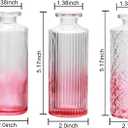 Glass Bud Vase Set in Bulk, 9pcs Mini Vintage Flower Vases for Wedding,Pink Relief Vase for Centerpieces,Home Table Flower Decor, Party Decorations