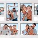 8-Opening Collage Picture Frame Wall Decor  White Multi Photo Frame for 4x6 Pictures, Holds 8 Photos Total, Rustic Hanging Wall Art for Living Room, Bedroom, or Hallway  22.63 x 11.81 Inch