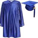 Newrara Unisex Shiny Kindergarten Graduation Gown Cap with Tassel (Blue)