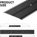 Raytano 48"L×2.4"W ×0.1"H Flat Profile Aluminum Floor Transition Strip, Metal Door Threshold for Carpet Wood Tile Vinyl Flooring Gaps, Indoor and Outdoor Doorway Decoration Protector(Black,1pc)