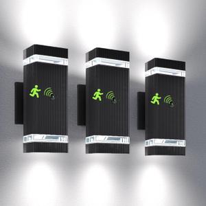 rosykite Motion Sensor Outdoor Wall Lights, Dusk to Dawn Exterior Light Fixtures with 3 Lighting Modes,Up and Down Porch Lights 5000K Daylight, Waterproof Modern Wall Sconce for House, Patio, Garage