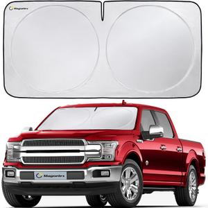 Magnelex Car Windshield Sunshade | Advanced Light-Blocking Protection | Foldable Sun Shade with Mirror Cut-Out Keeps Your Vehicle Cool | Fit for Cars, Trucks, and SUVs | XLarge (66 x 36 in)