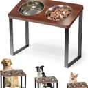 Ergonomic Elevated Dog Bowl Stand Feeding Station with Stainless Steel Bowls Included- Waterproof 15 Tilted Raised Dog Feeder for Small, Medium & Large Breeds, Durable & Easy to Clean