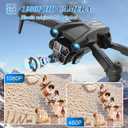 Drone with Camera 1080P HD, Mini Drone for Beginners Kids Adults, RC Quadcopter with 2 Batteries, Carrying Case, Stable Hover, Trajectory Flight, Gravity Control, One Key Take Off/Land, Black
