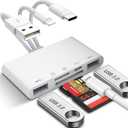 [MFi Certified] Card Reader for iPhone, 5 in 1 Universal Memory Card Reader for iPhone iPad Android Computer Laptop, Digital Camera SD/Micro SD Viewer USB OTG Adapter (Plug & Play)