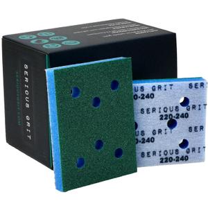 3" x 4" Foam Abrasive 220-240 Finish Sanding Pads - Fits Surfprep, Uneeda Ekasand, & Mirka - 1/2" Thick Soft Foam Hook & Loop Sandpaper Pads for 3x4 Sanders - Made in USA - 10 Per Box