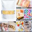 FireKylin 100 Pack Smell Proof Bags 6.3" x 9.4", Resealable Bags with Matte Window, Foil Pouch Stand Up Sealable Bags for PackagingWhite