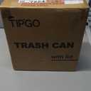 TIPGO Slim Bathroom Trash Can with Lid Soft Close, 6 Liter / 1.6 Gallon Stainless Steel Garbage Can with Removable Inner Bucket, Step Pedal, Small Trash Cans for Bedroom, Office, Kitchen (Grey)