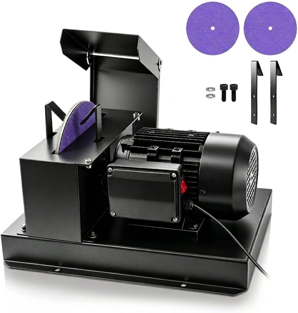 Lawn Mower Blade Sharpener, 1HP 750W Lawnmower Blade Grinder with 9-inch Ceramic Grinding Wheel, Powerful Bench Mower Sharpening Machine for High/Low Lift Blades, Gator Blades, Flat Blades