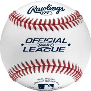 Rawlings | Official League Baseballs | Competition Grade | ROLB1 | Youth/14U | Game/Practice Use | 12 Count