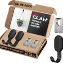 3M CLAW 25 lb. 2 Drywall Black Hooks & 2 Extra Picture Hangers, Heavyweight Hanging Solution for Backpacks, Jackets, Pictures and Room Decor, Cute Wall Hooks - 4 Pack