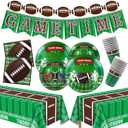 OHOME Football Party Decorations - Super Game Bowl Party Decorations 2026 - Serve 24 - Football Plates Tablecloth Napkins Cups Banner | Football Party Supplies Favors Accessories Birthday Decor