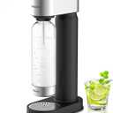 Philips Soda Streaming Machine, Stainless Sparkling Water Maker Easy Install with Quick Twist 1L PET Carbonating Bottle, Soda Maker Compatible with 60L CO2 Carbonator (NOT Included), ADD4902BKOQ/37 (1Pack-No Cylinder, Black)