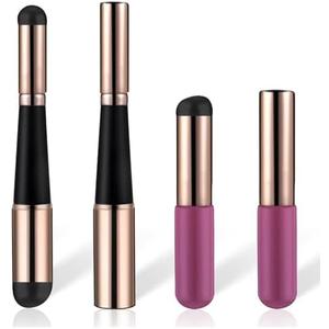 Tyqour 2Pcs Double-Headed Silicone Lip Brush Applicator Reusable Lip Mask Applicator Portable Lipstick Applicator Brushes Beauty Tool Kits for Lip Balm, Lip Gloss, Lip Stick and Concealer