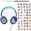 2 Pack Kids Headphones with Sharing Splitter, Stereo Sound Over-Ear Wired Headphones for Kids, Comfortable Fit, Foldable,Tangle-Free 3.5mm Jack Heaphones for School Tablet/Laptop/Computer