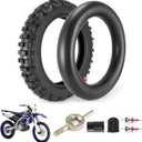 80/100-12 3.00-12 Back Rear Tire and Inner Tube,80/100-12 Dirt Bike Tire,12 Inch Rear Dirt Bike Tire compatible with Honda CRF70 XR70 Kawasaki KLX110 TTR90 PW80 Pit Bike (Fit 90cc 110cc 125cc)