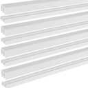 Landical 4 Sets 4 ft Long Plastic Sliding Cabinet Door Track Hardware Set for 1/4" Thick Panels Glass Window Cabinet Door Track for Sliding Closet Doors, Easy Quick Installation (White)