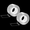 2 x Krijuess 2 Rolls Window Seal Strip, 2 Inch x 33 FT Air Conditioner Window Seal Residue, Clear and Waterproof Weather Stripping Tape for Doors Windows and Shower Glass Gaps Bathroom