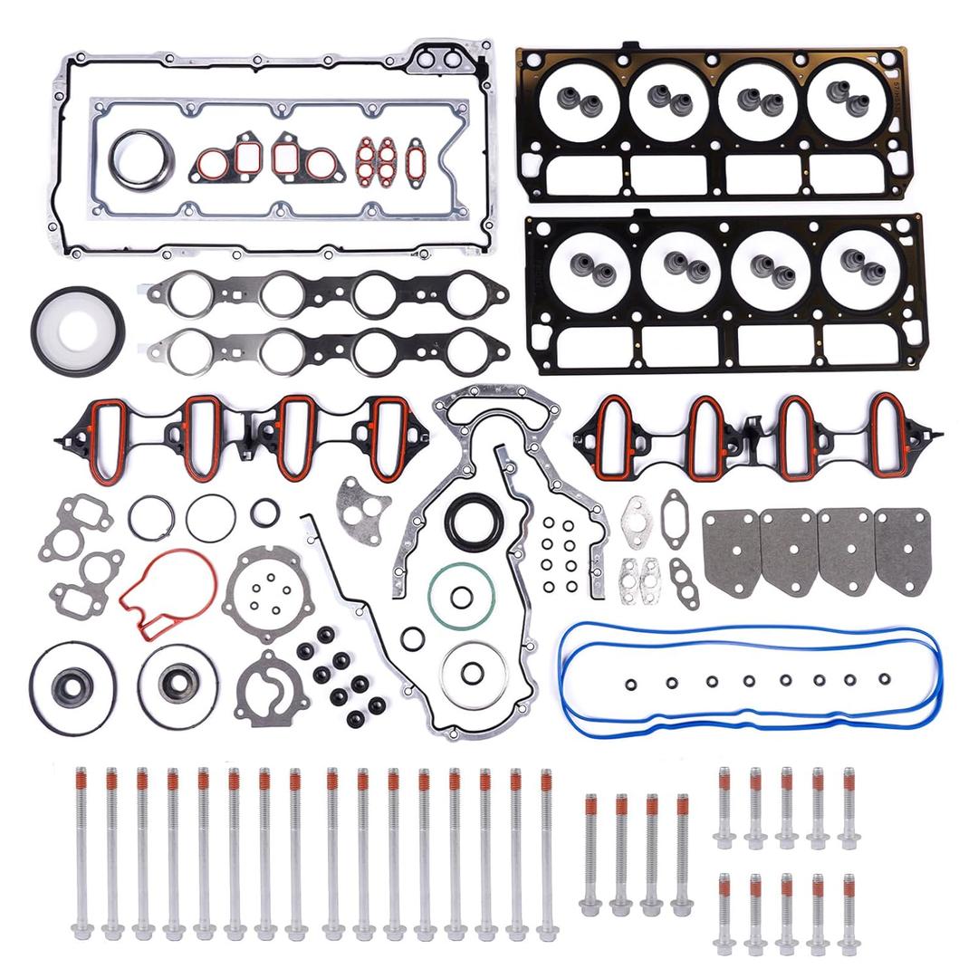 HS26191PT Cylinder Engine Gasket Set with Bolts Replacement for Chevy Silverado Suburban Tahoe GMC Sierra Yukon Buick Rainier Cadillac Escalade 4.8L 5.3L V8 2002-2011 CS9284 ES72173