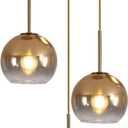 KCO Lighting 3 Light Globe Cluster Pendant Light Modern Glass Cluster Chandelier Gold Glass Pendant Light Fixture Mid Century Dining Room Chandelier Multi Pendant Light Fixture