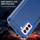 for S21 Case,[Military Grade] 3 in 1 Full Body Shockproof Dust/Drop Proof Heavy Duty Protection Cover,for Samsung Galaxy S21 6.2 Inch,Dark Blue+Blue