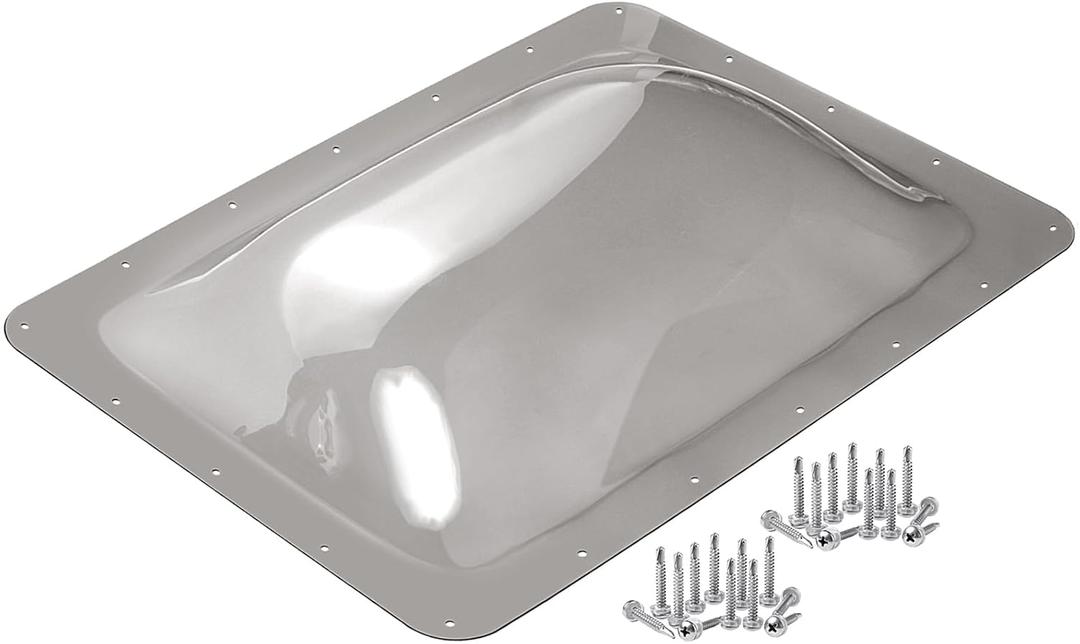 XMK RV Skylight Replacement,18" x 26" Camper RV Skylight Cover Outer Dome Fit Standard 14" x 22" Openings,RV Shower Skylight Replacement Cover for Roof Camper Trailer Fifth Wheel Motorhome,Smoke Gray