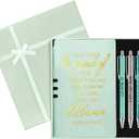 5 Pcs Employee Appreciation Gift Leather Journal Notebook 3 Ballpoint Pens with Box Graduation Thank You Gift for Nurse Coworker Teacher Social Worker Employee Volunteer(Green)