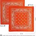 Bandanas Pack 10 Pcs, 100% Cotton Bandanas for Men Women, 22x22 Inches