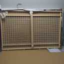 MidWest Homes for Pets Wire Mesh Pet Safety Gate, Pressure Mounted Dog Gate Measures 44 Inches Tall & Expands to 29-50 Inches Wide, Natural Wood & White Powder Coated Wire Mesh (Large)