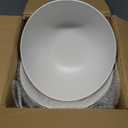 9.6'' Serving Bowls, 84oz Bamboo Fiber Salad Bowl Set of 4, Deep Serving Bowls Set, Large Oval Individual Bowls for Eating Salad/Pasta/Cereal/Pho, Ideal for Home & Restaurant (Matte White)